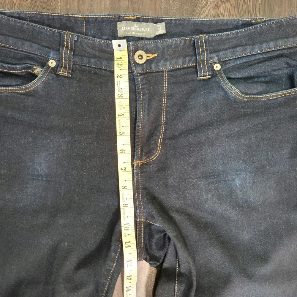 LL Bean Signature Slim Straight Fit Jeans Mens 34x34 Gorpcore Hiking Dad Grunge